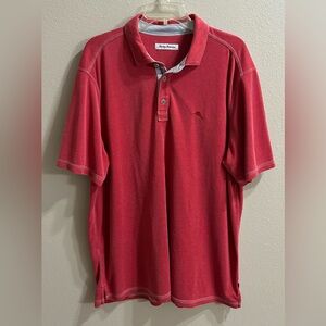 Tommy Bahama Emfielder Polo Shirt Mens XL Red Island Zone Soft Resort Wear Beach
